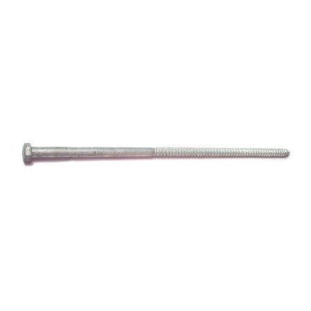 Lag Screw, 3/8 In, 12 In, Steel, Hot Dipped Galvanized Hex Hex Drive, 25 PK